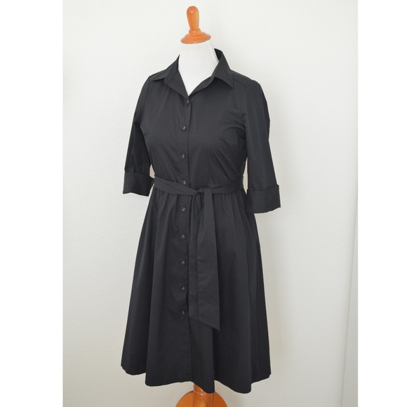 Lands' End Dresses & Skirts - Lands' End Shirt Dress Button Front Belted Navy